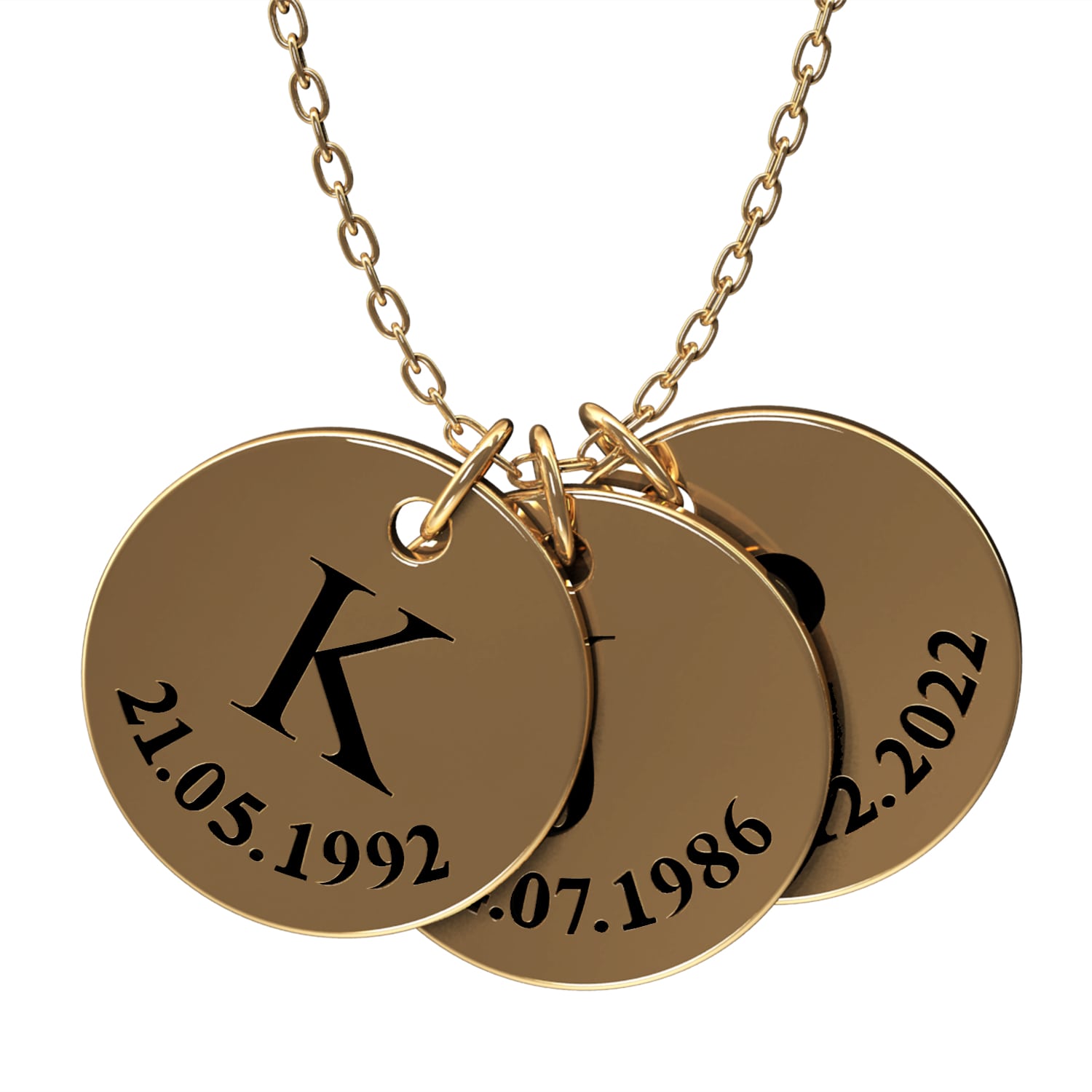 Collier personnalisé à médailles gravées – Initiala®