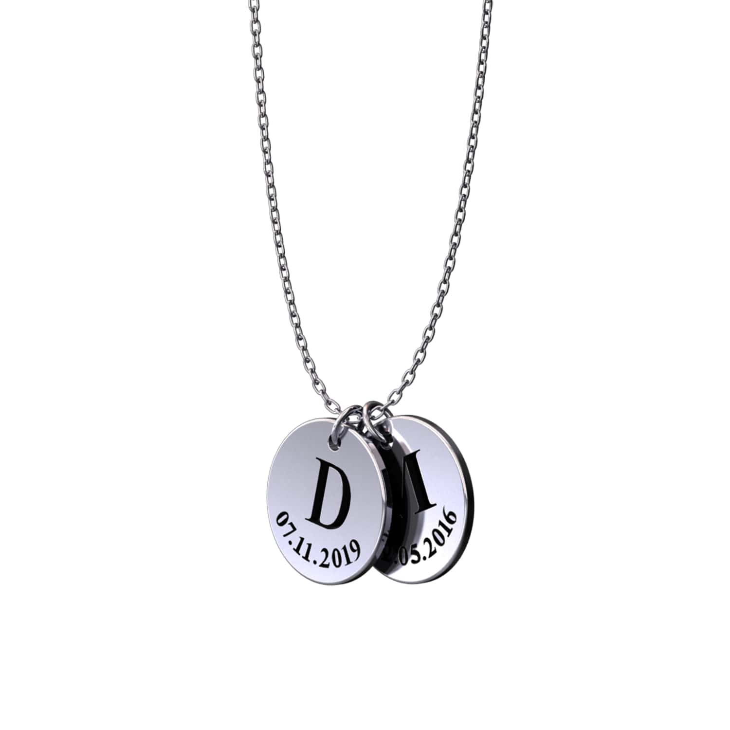 Collier personnalisé à médailles gravées – Initiala®
