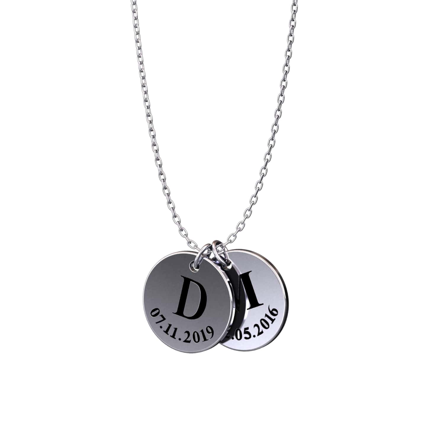Collier personnalisé à médailles gravées – Initiala®