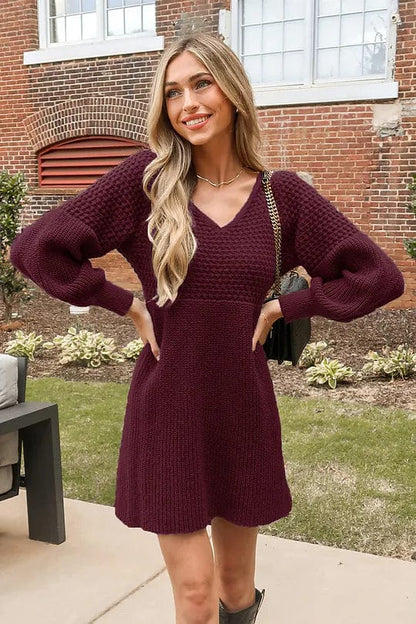 Robe Pull Courte en Maille - Femme - Nivora