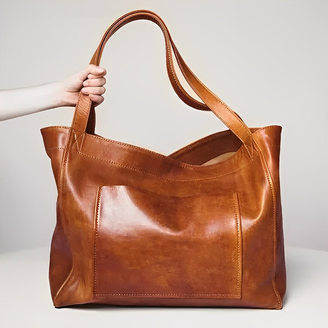 Sac en Cuir Vintage à Bandoulière - Femme - Velyssa