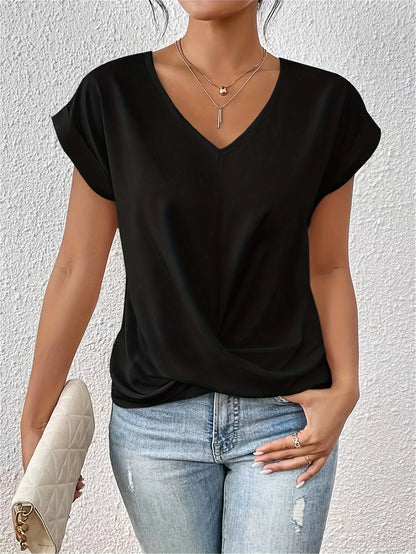 Lumière- T-shirt décontracté avec décolleté en cœur