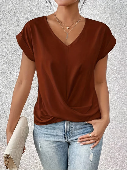 Lumière- T-shirt décontracté avec décolleté en cœur