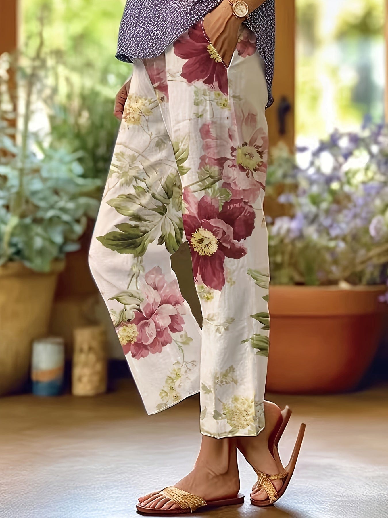 Pantalon Fleuri d’Été - Femme - Solenya