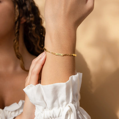 Bracelet Acier Inoxydable Femme Personnalisé – Torsade Dorée