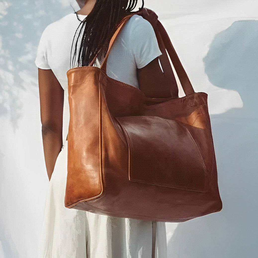 Sac en Cuir Vintage à Bandoulière - Femme - Velyssa
