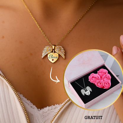 Collier Ange d'Amour Personnalisé + Cadeau Mystère Offert
