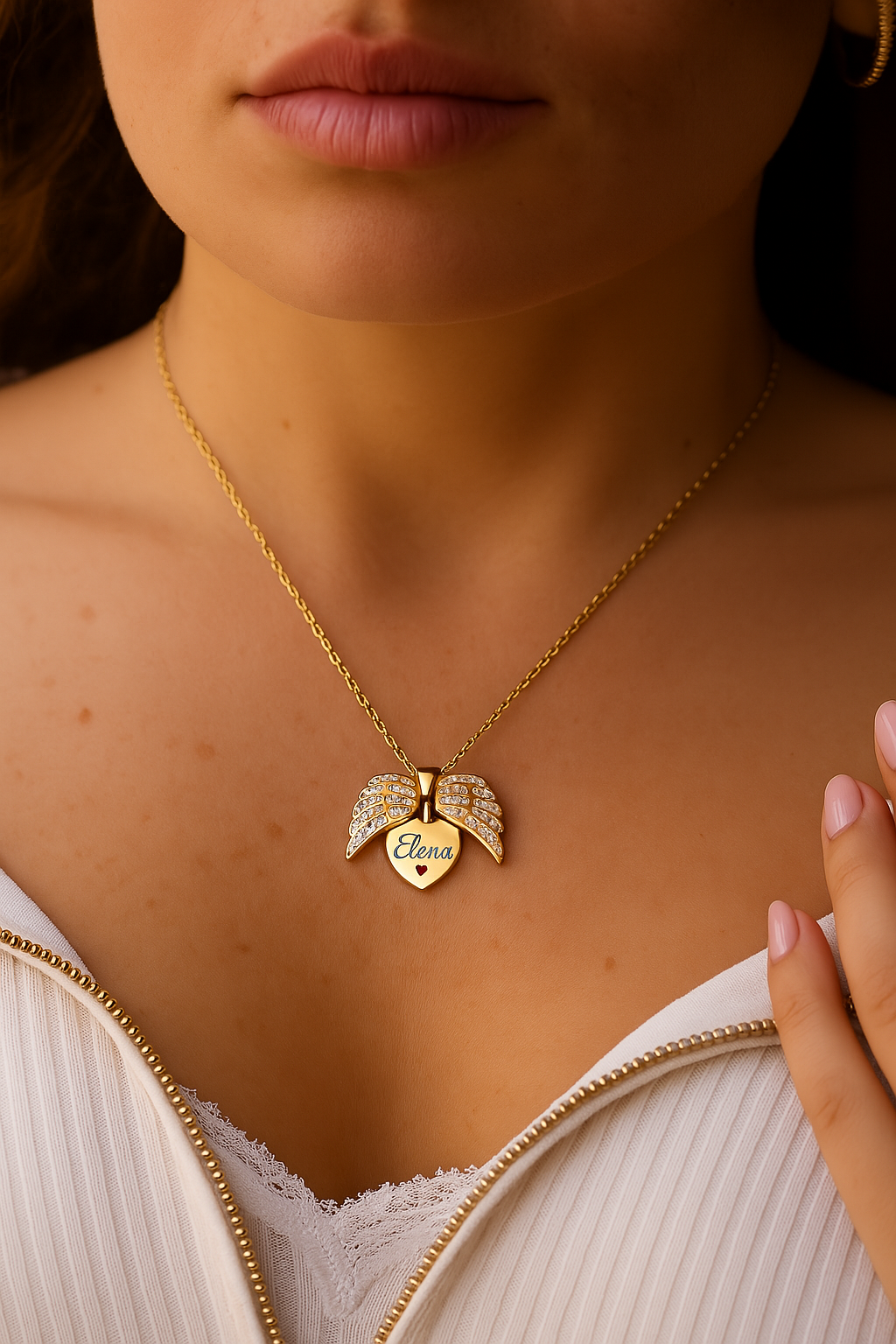 Collier Ailes d'Amour Personnalisée