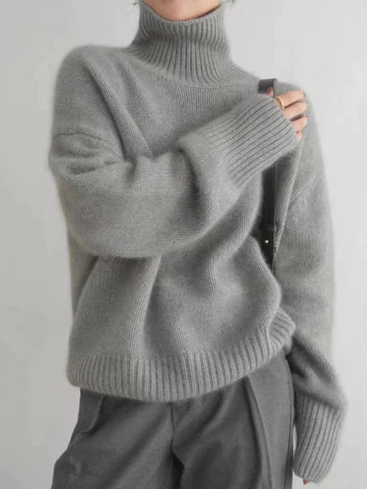 Pull Col Roulé en Cachemire - Femme - Linarya