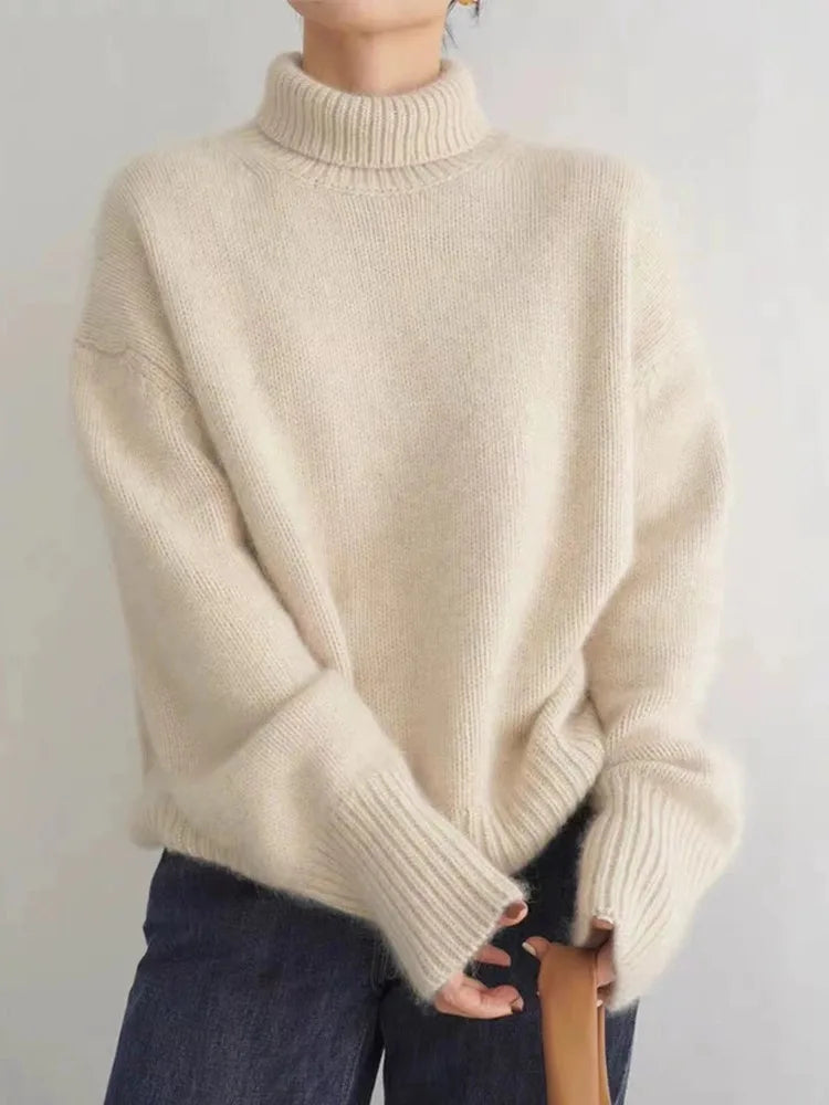 Pull Col Roulé en Cachemire - Femme - Linarya
