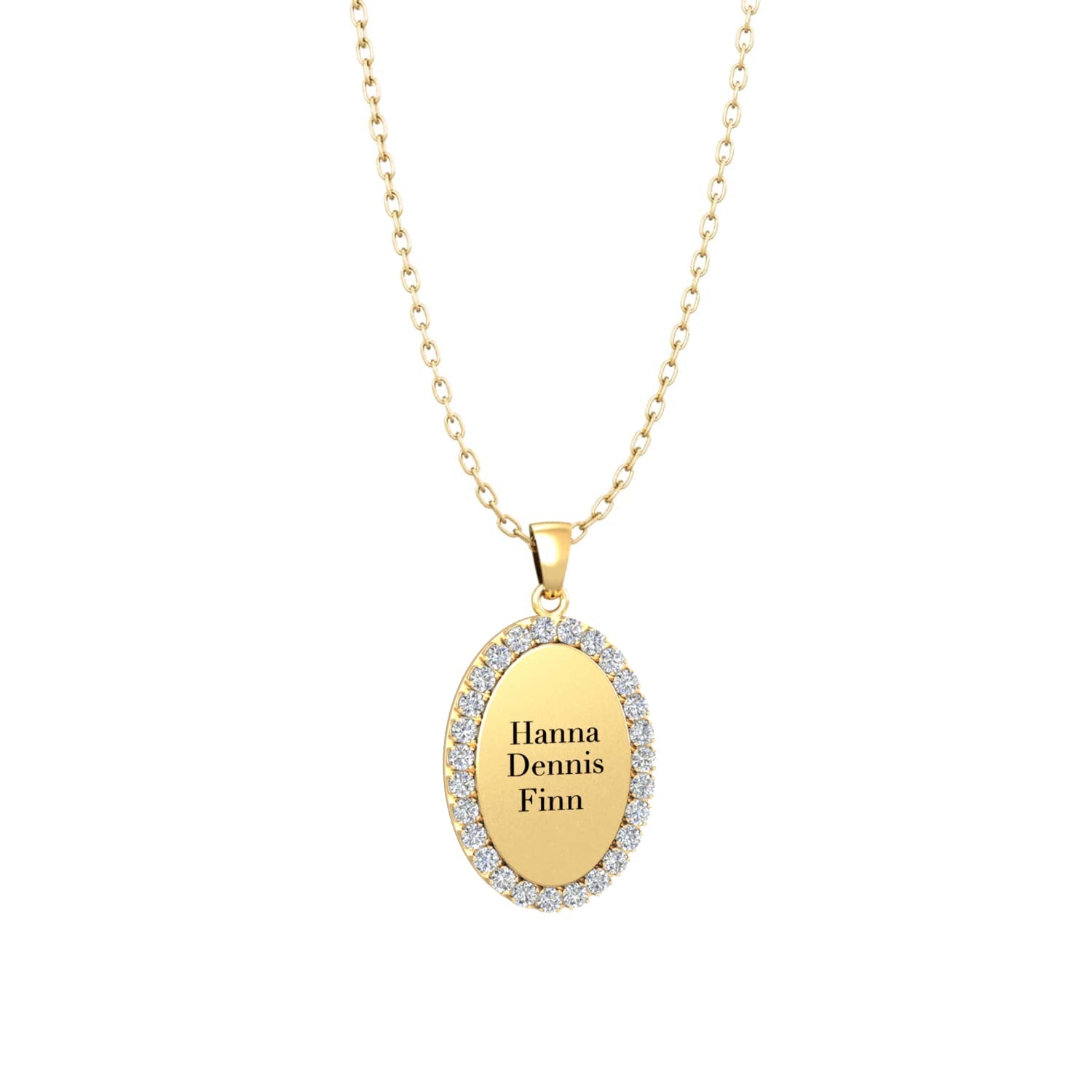 Collier personnalisé avec pendentif ovale zircon – Clarisse®