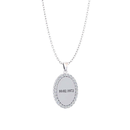 Collier personnalisé avec pendentif ovale zircon – Clarisse®