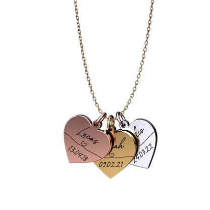 Collier personnalisé cœur avec prénom & date – Amora®