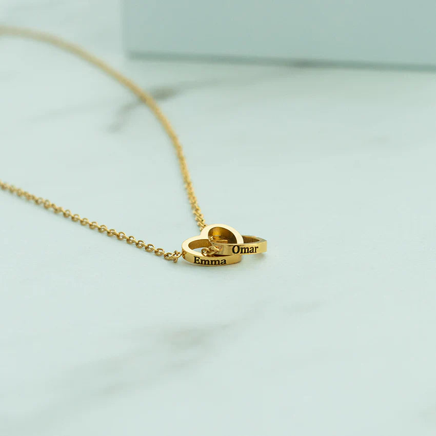 Ours Éternel d'Amour + Collier Personnalisé Cœurs Enlacés