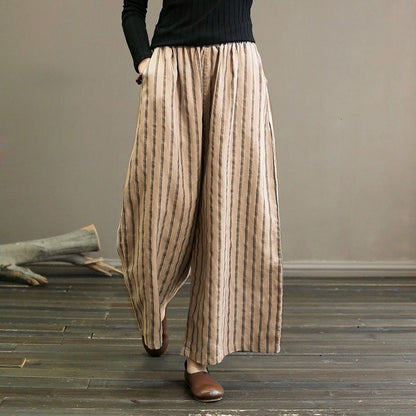 Pantalon Large Rayé - Femme - Elvara