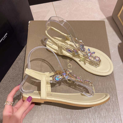 Sandales Décontractées avec Strass - Femme - Zoraya