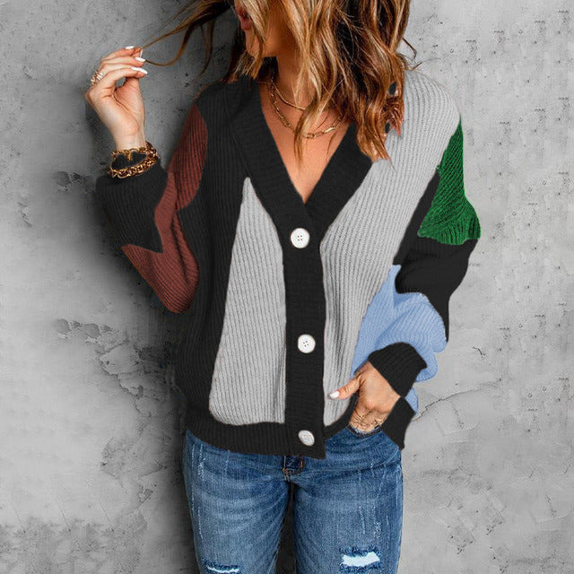 Cardigan Contrasté - Femme - Lyssor