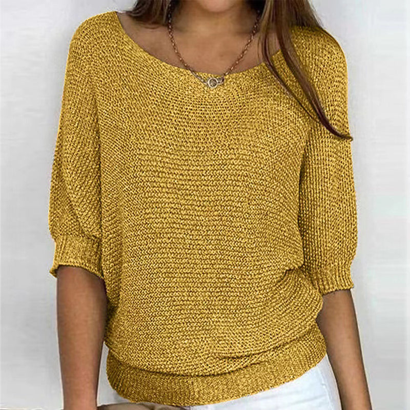 Pull Tricoté Décontracté Uni - Femme - Lunara
