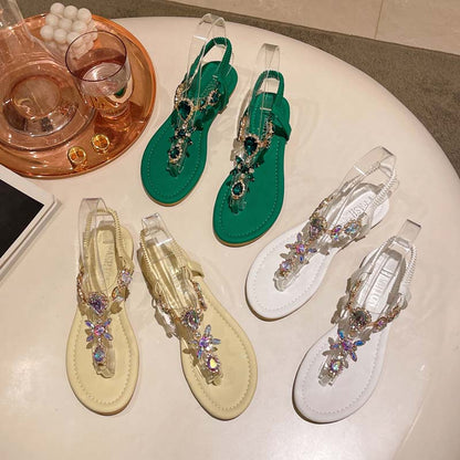 Sandales Décontractées avec Strass - Femme - Zoraya