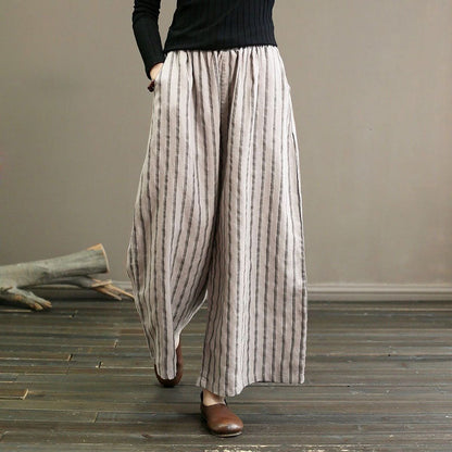 Pantalon Large Rayé - Femme - Elvara