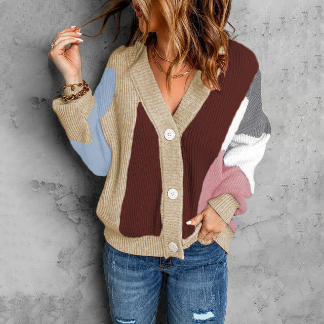 Cardigan Contrasté - Femme - Lyssor