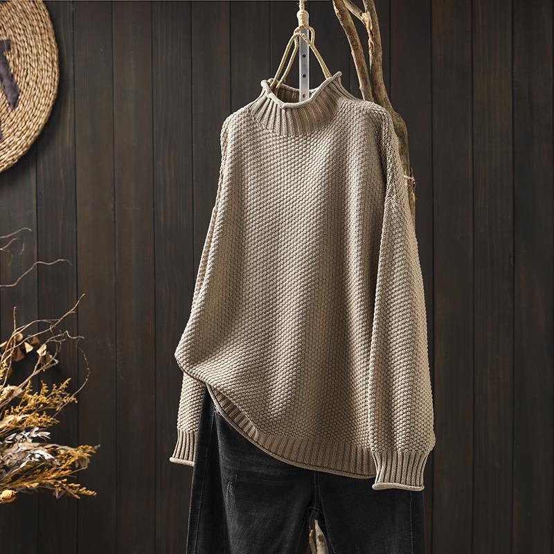 Pull Côtelé Col Roulé - Femme - Aralyne