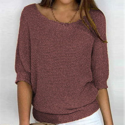Pull Tricoté Décontracté Uni - Femme - Lunara
