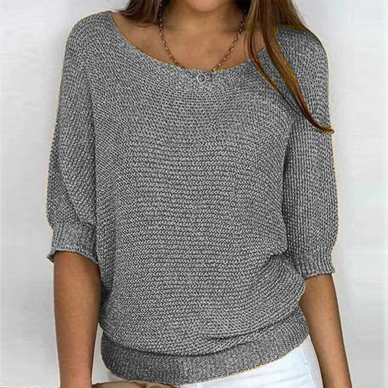 Pull Tricoté Décontracté Uni - Femme - Lunara