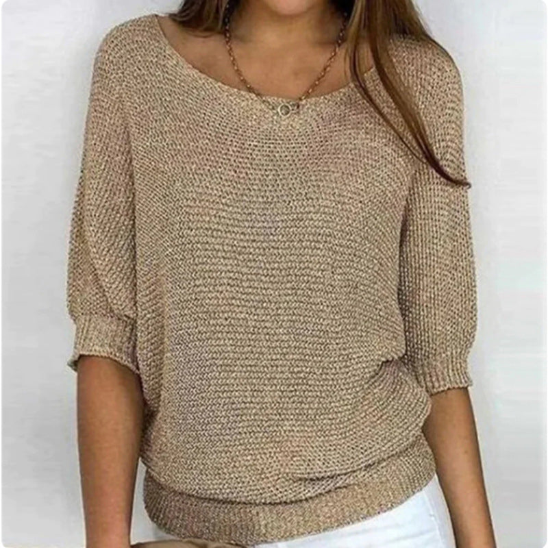 Pull Tricoté Décontracté Uni - Femme - Lunara