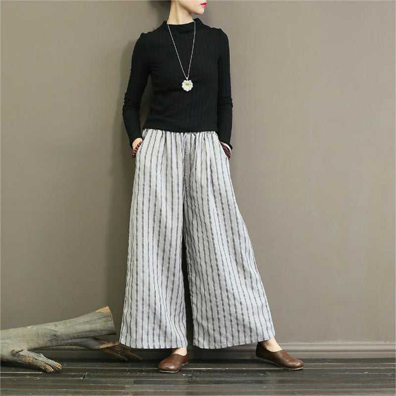 Pantalon Large Rayé - Femme - Elvara