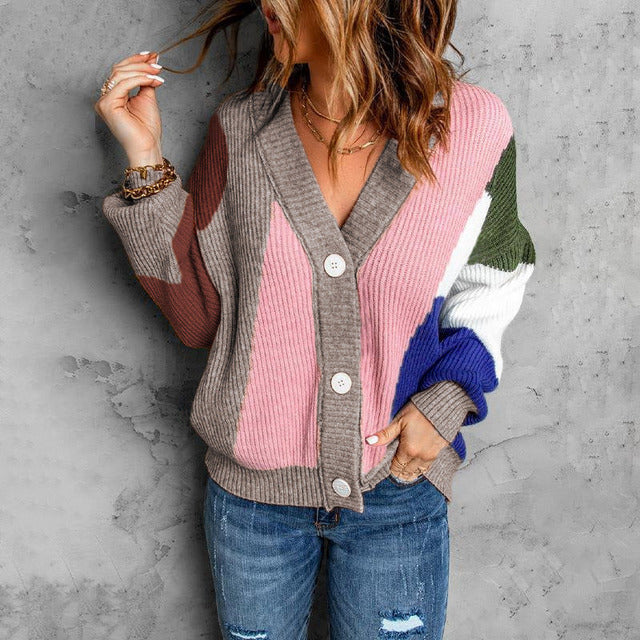 Cardigan Contrasté - Femme - Lyssor