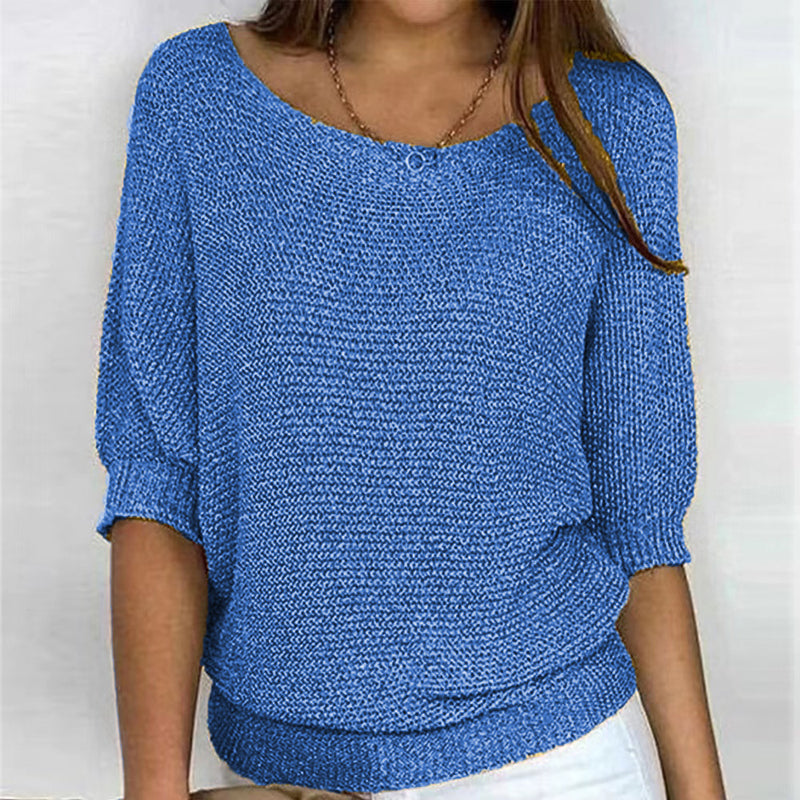 Pull Tricoté Décontracté Uni - Femme - Lunara