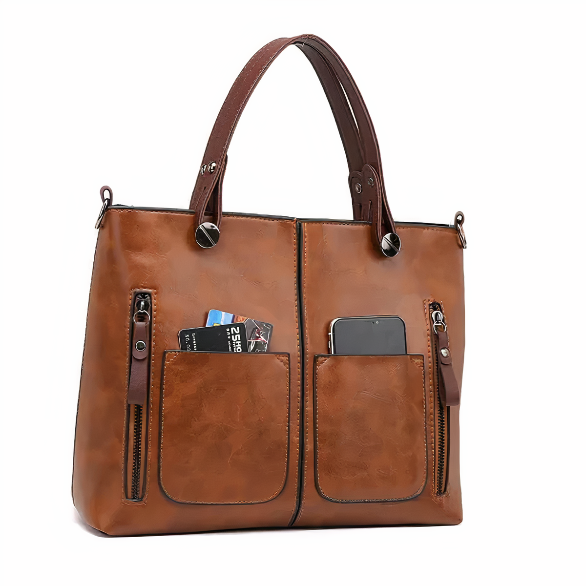 Sac en Cuir Vintage à Bandoulière - Femme - Vintessa