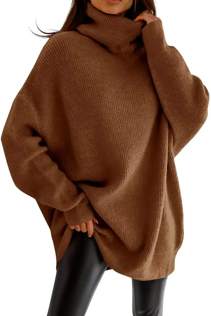 Pull Côtelé Col Roulé - Femme - Ellisia