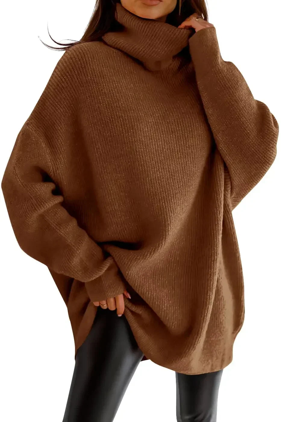 Pull Côtelé Col Roulé - Femme - Ellisia