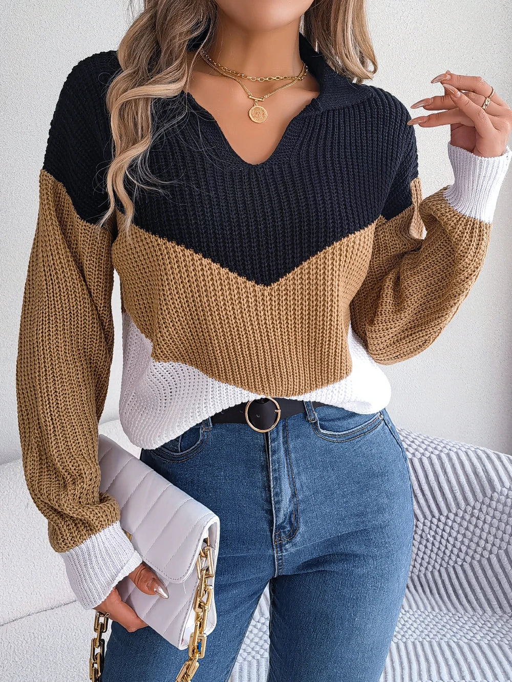 Pull Oversize Col Roulé - Femme - Phaelya