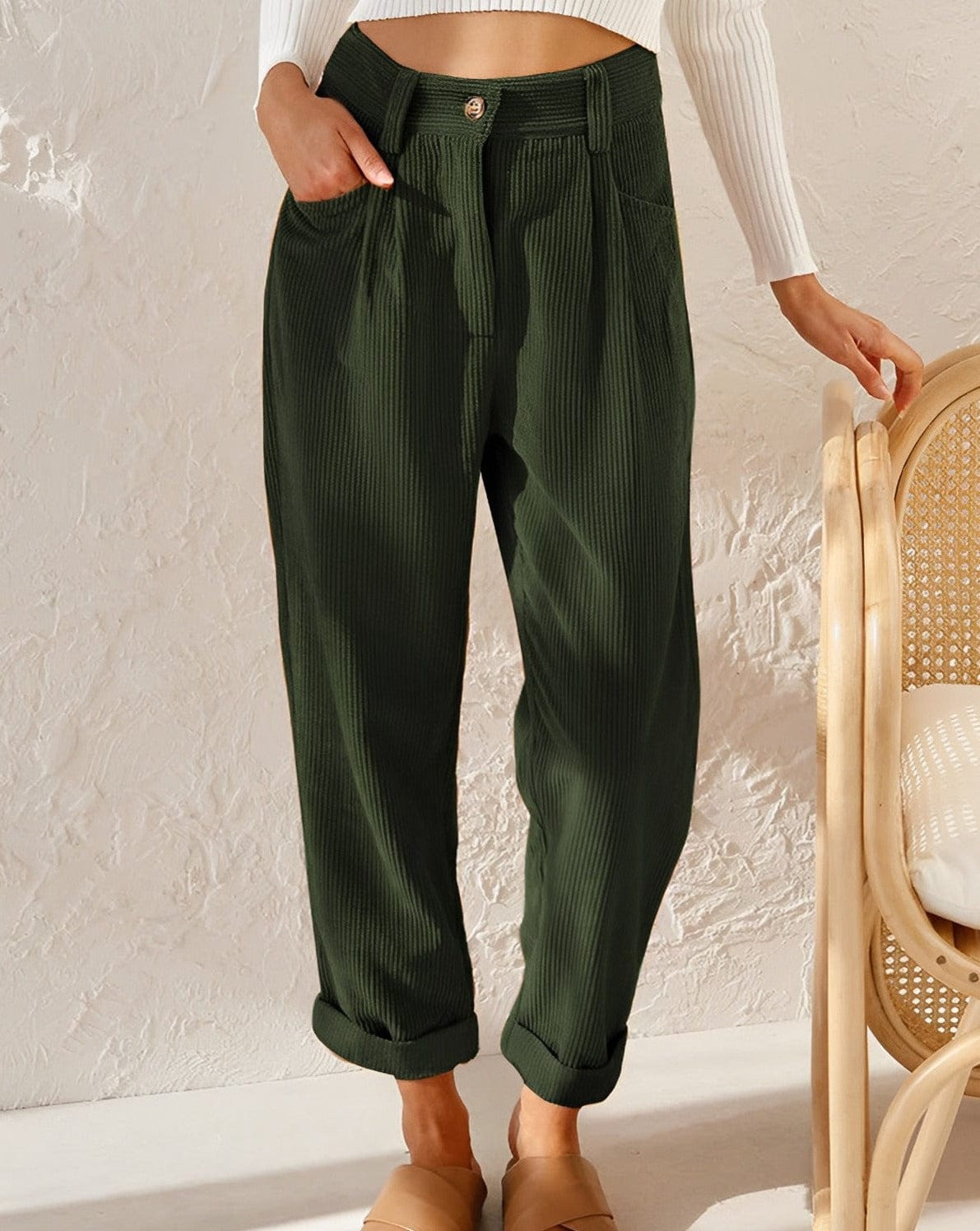 Pantalon en Velours Côtelé - Femme - Julora