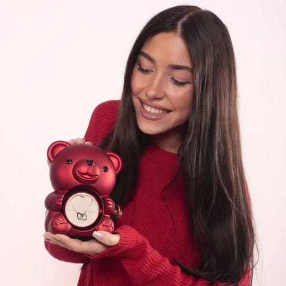 Ours Éternel d'Amour + Collier Personnalisé Cœurs Enlacés