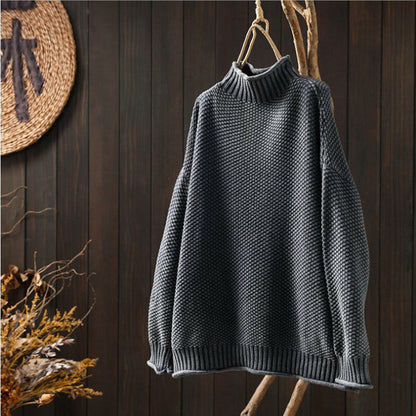 Pull Côtelé Col Roulé - Femme - Aralyne
