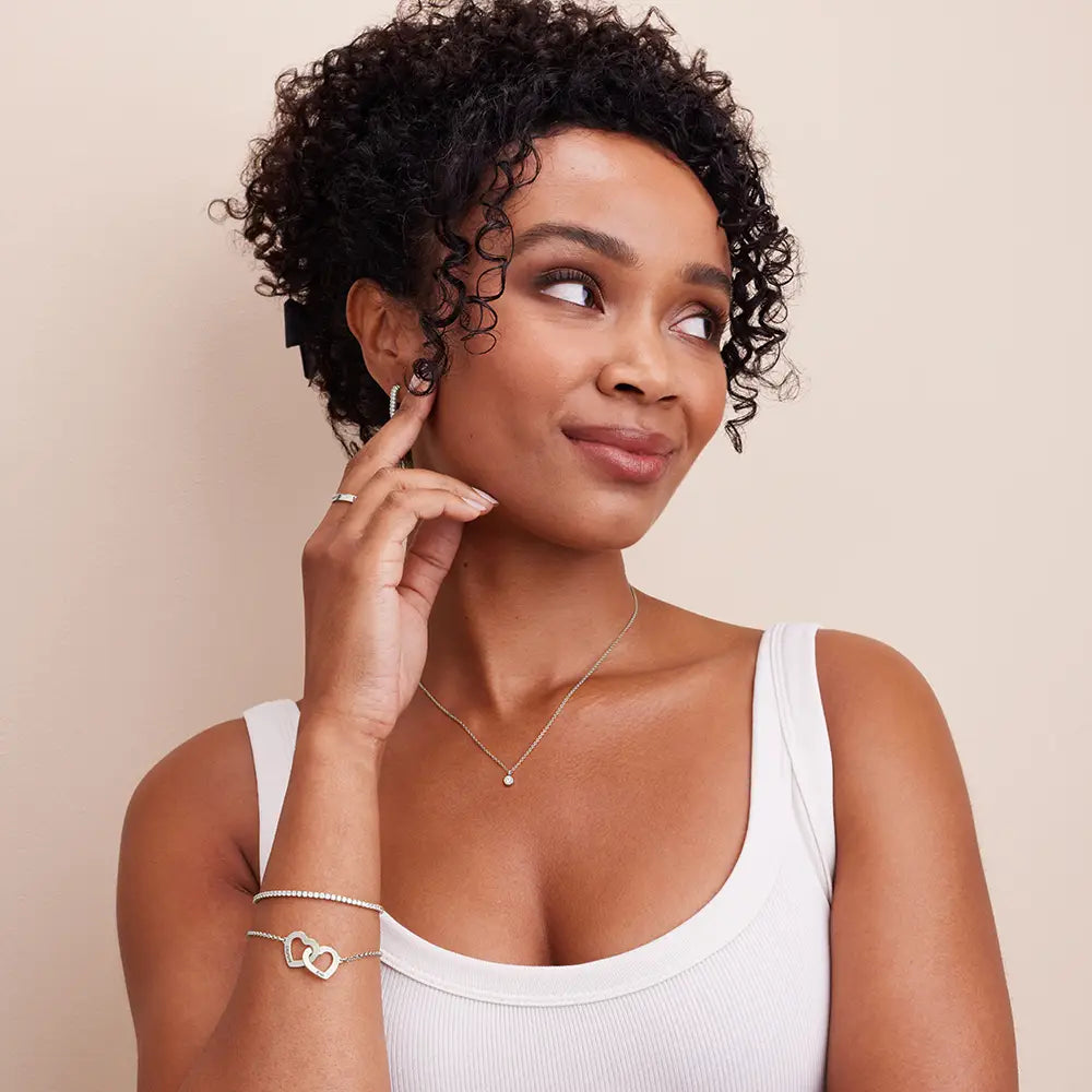 Bracelet Femme Or Rose 18K – Cœurs Entrelacés Éternels