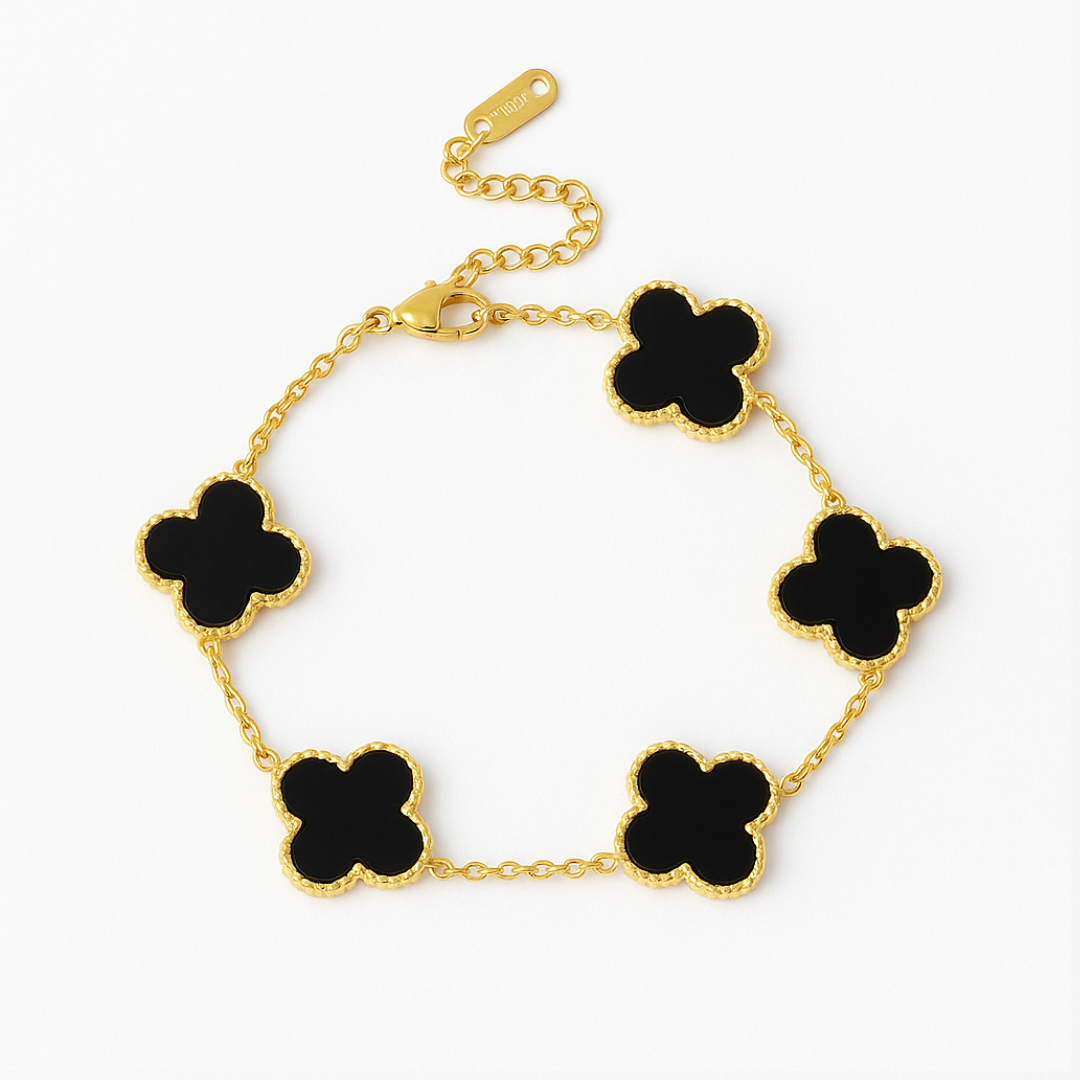 Bracelet Acier Inoxydable Femme – Trèfle de Chance Éternelle