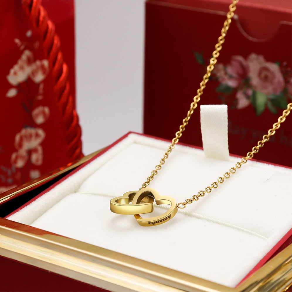 Collier personnalisé avec cœurs entrelacés – Éternelle®