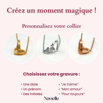 Ours Éternel d'Amour + Collier Personnalisé Cœurs Enlacés
