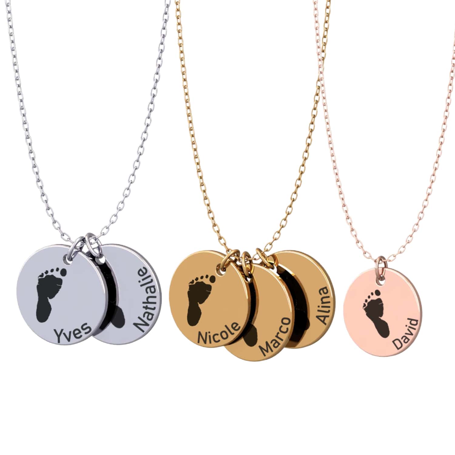 Collier personnalisé avec prénoms d’enfants – PetitPas®