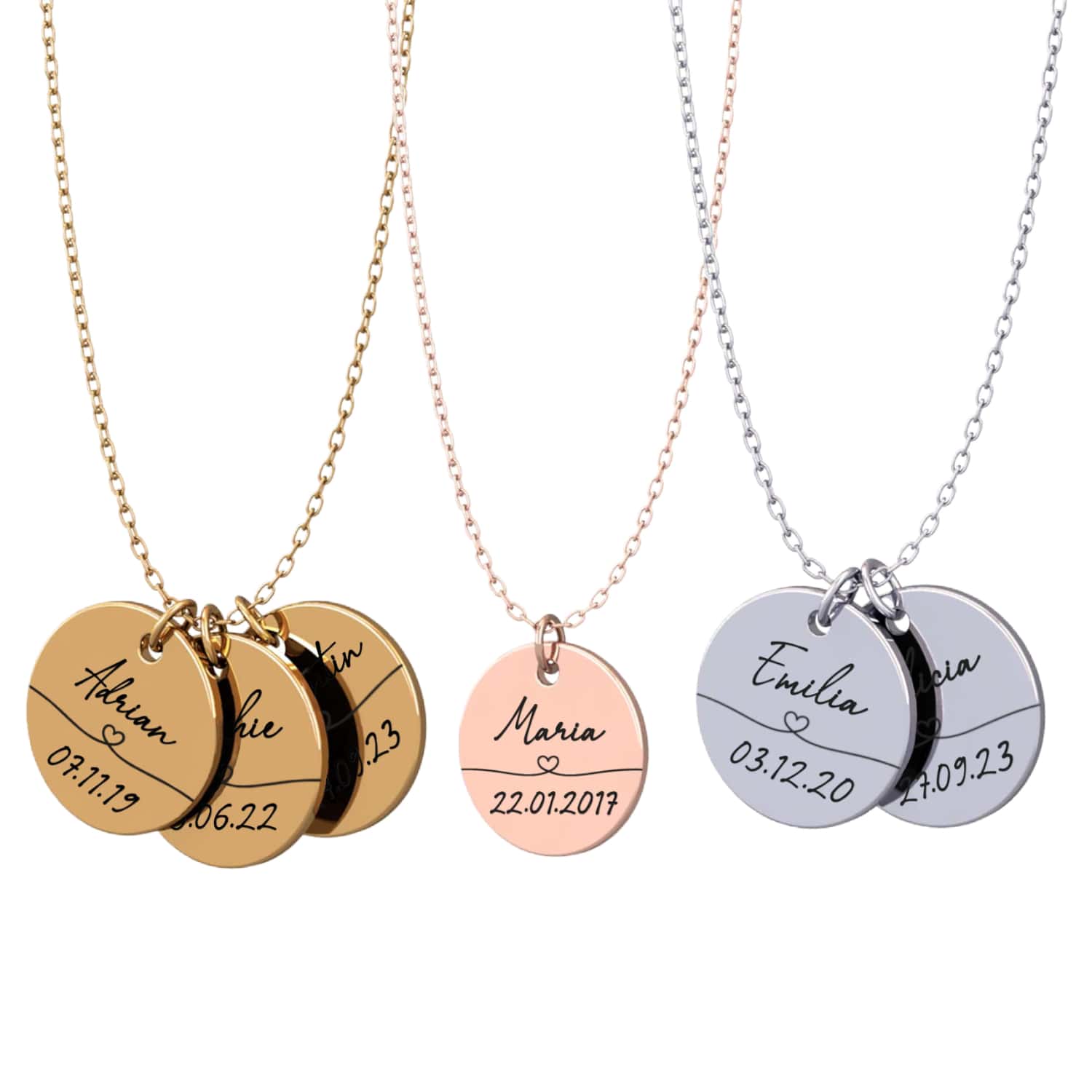 Collier personnalisé avec prénom & date – Solène®