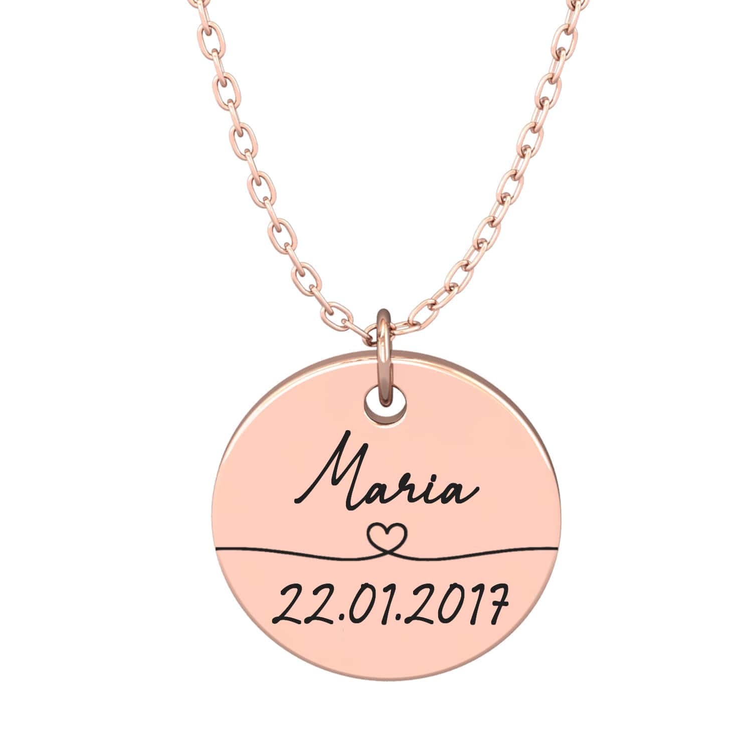 Collier personnalisé avec prénom & date – Solène®