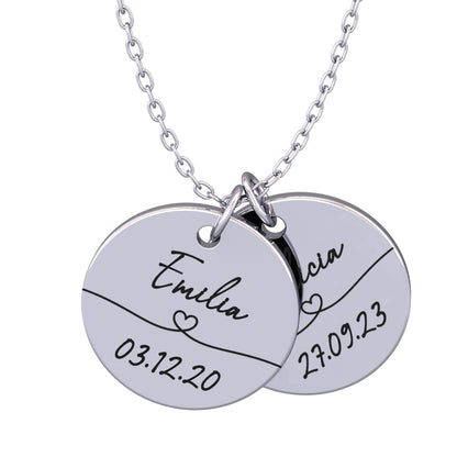 Collier personnalisé avec prénom & date – Solène®