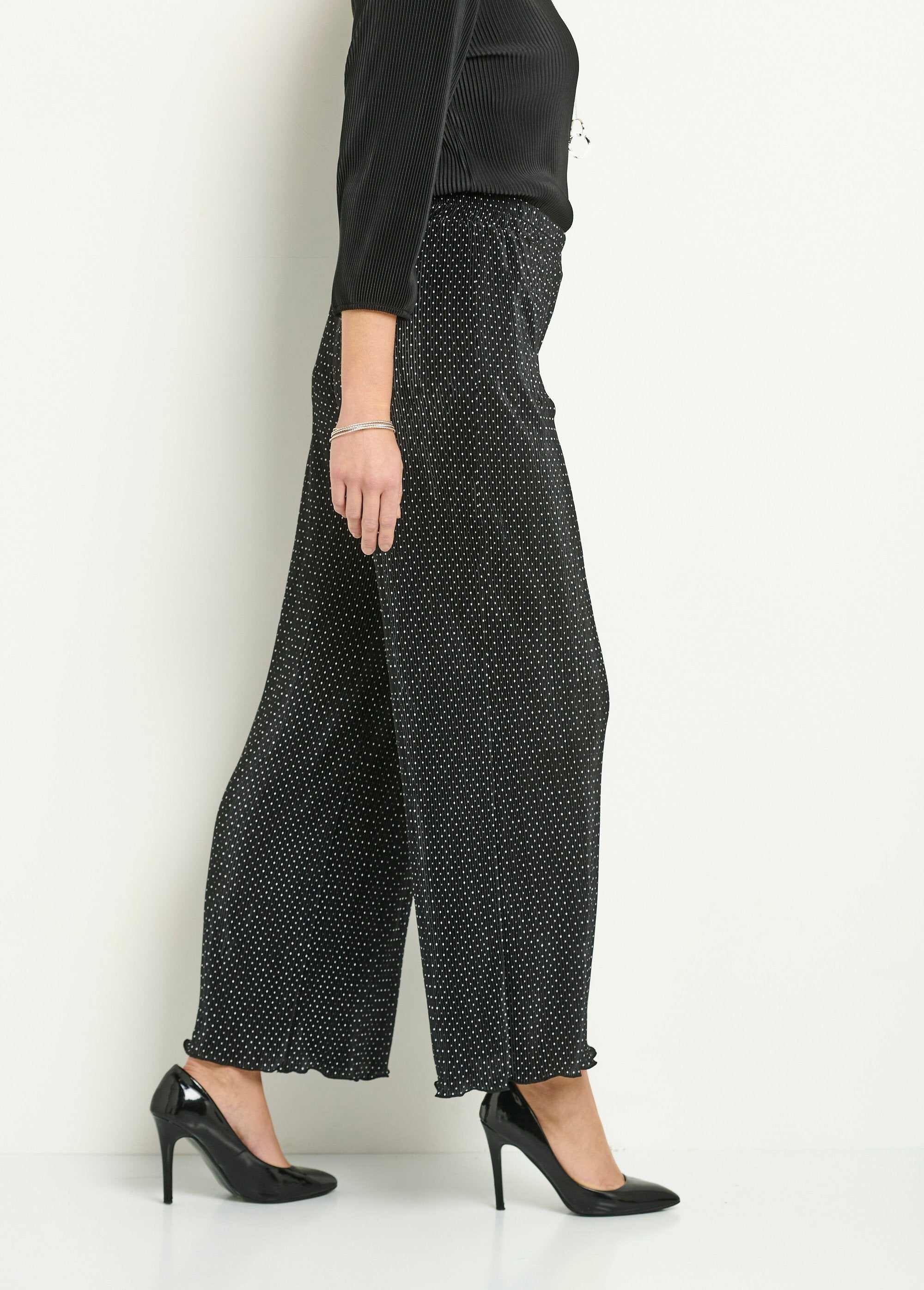 Pantalon Plissé à Pois - Femme - Ysolenn