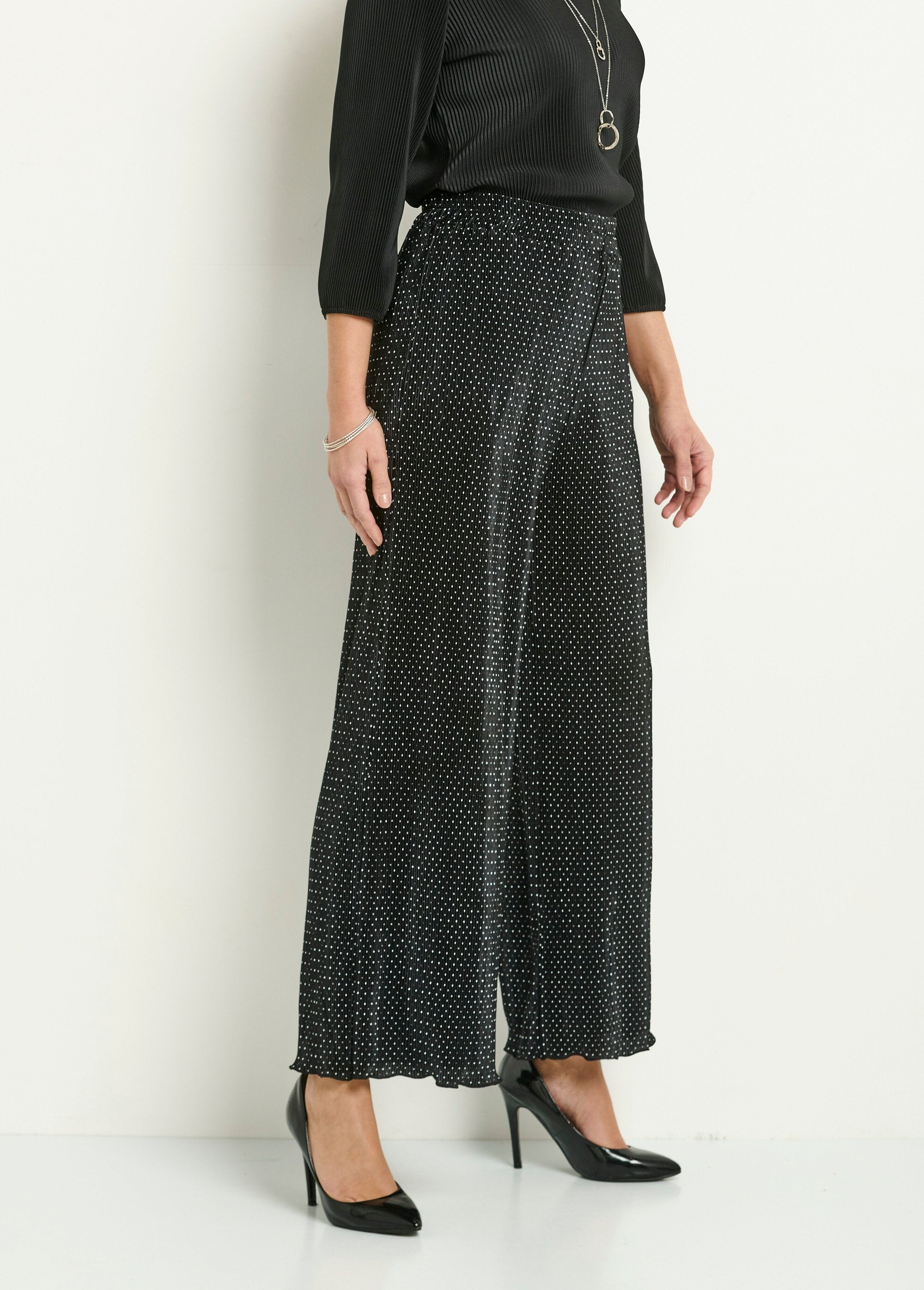 Pantalon Plissé à Pois - Femme - Ysolenn
