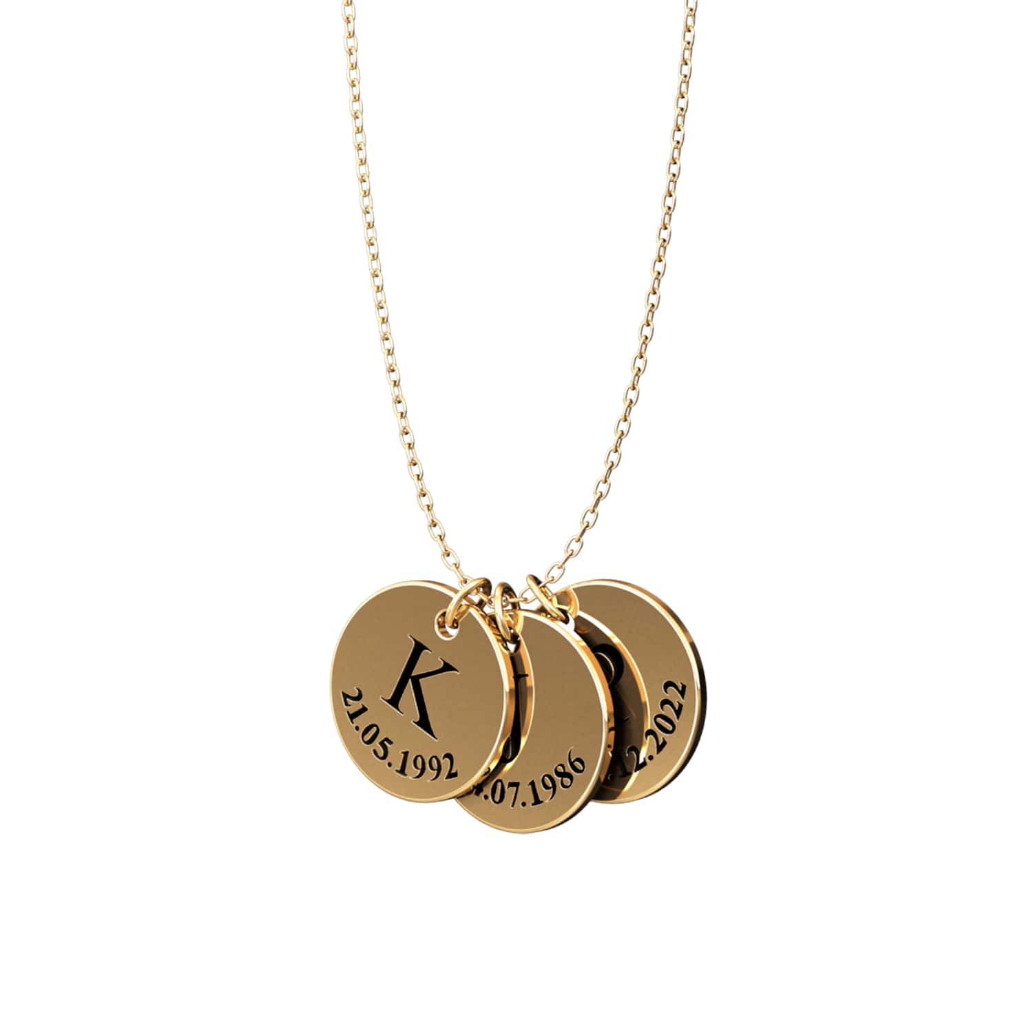 Collier personnalisé à médailles gravées – Initiala®